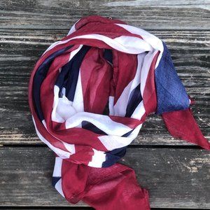SOLD–British Flag Chic Lightweight Summer Scarf